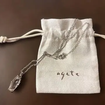 agete 실버 크리스탈 펜던트 목걸이