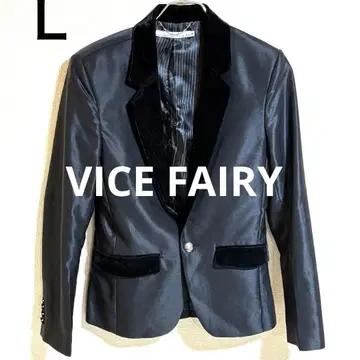 VICE FAIRY 블랙 새틴 자켓 엘레강트 L