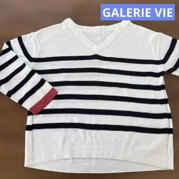 GALERIE VIE 갤러리 바이 보더 긴팔 코튼 니트