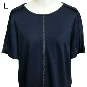 CECI OU CELA 세시오세라 린넨 혼방 라인 컷 티셔츠 네이비 L
