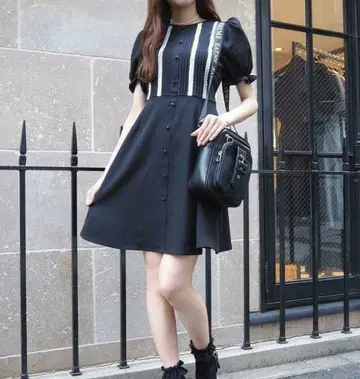 새상품 택 포함 EATME 이토미 원피스 플레어 스커트 리본