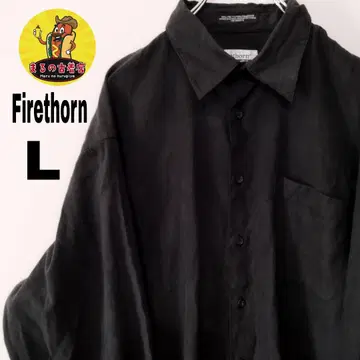 usa 구제 의류 Firethorn 긴팔 버튼 셔츠 L 블랙