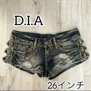 d.i.a 숏팬츠 데님 라메 다이아 스컬 26인치