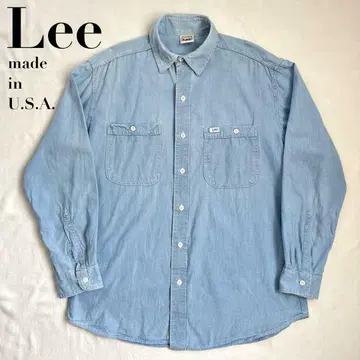 80s USA제 Lee 샴브레이 셔츠 M Lee 워크 셔츠
