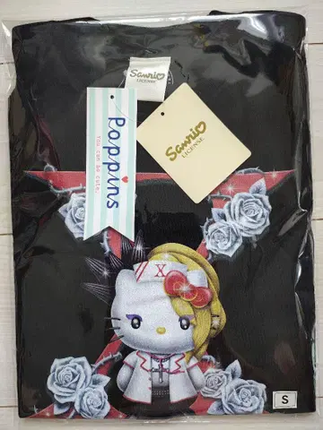 미사용 새상품 Sanrio Poppins 헬로키티 티셔츠 S