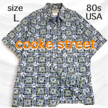 cooke street 알로하 셔츠 안감 원단 블루 파랑 L 사이즈