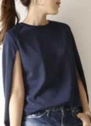 스픽 앤 스팬 인기 완판 프렌치 슬리브 네이비 니트 케이프
