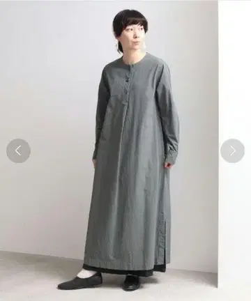 yuni 강선 코튼 제품 염색 헨리넥 원피스
