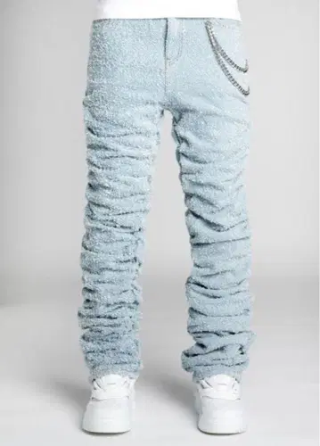 지유 SKY BLUE SUPER STACKED DENIM 30