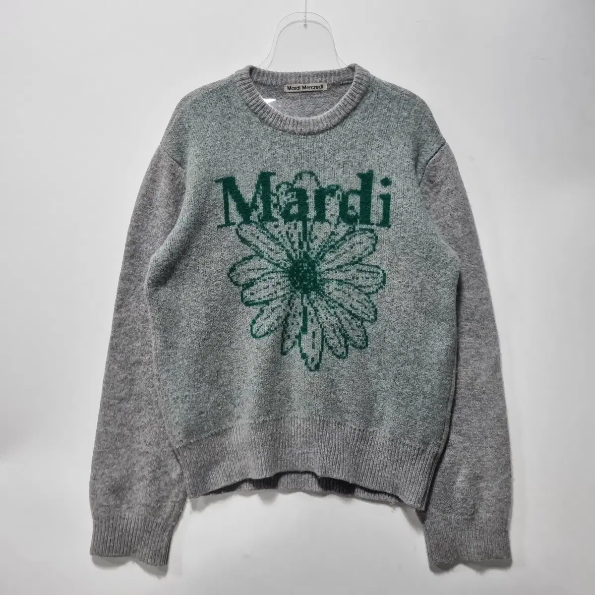 Mardi Mercredi Gray Flower Cashmere Knit 25061306