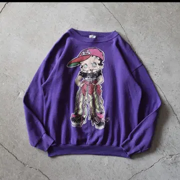 90s BETTY BOOP 양면 프린트 맨투맨 빈티지 베티