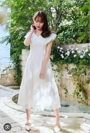 Herlipto Como Back Lace-Up Dress 화이트 S