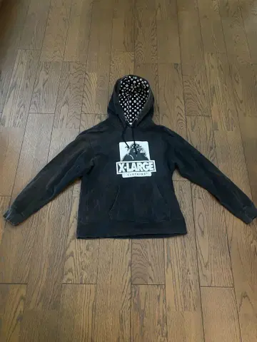 X-LARGE 블랙 후드티 후드 부착 S 사이즈