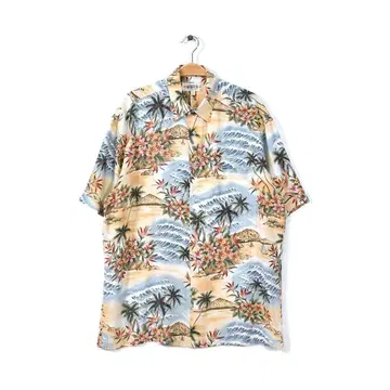 캄피아모다 레이온 알로하 셔츠 하와이 야자수 하와이안 셔츠 M 구제 의류