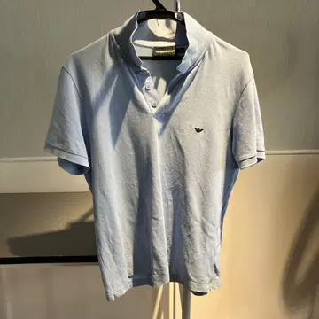 Emporio Armani 라이트 블루 피케 셔츠 S