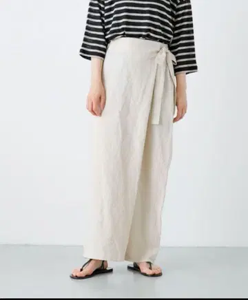 카구레 린넨 랩 팬츠