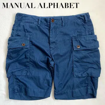 MANUAL ALPHABET 린넨 하프 팬츠 M 일본제 숏 팬츠