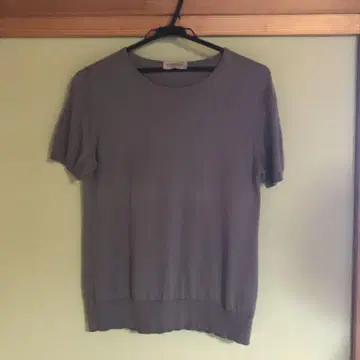 JOHN SMEDLEY 그레이 반팔 니트 100% 면 여성용 M