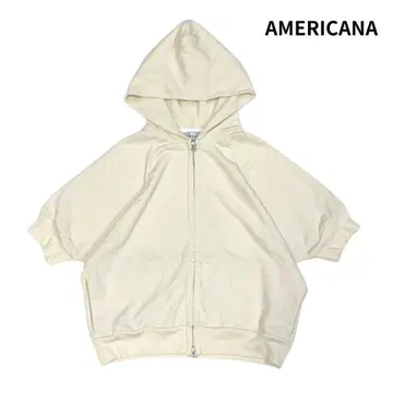 AMERICANA 아메리카나 반팔 맨투맨 후드 지퍼 후드티