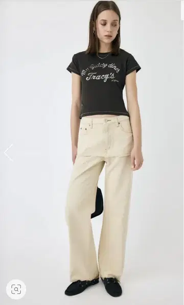 MOUSSY LAYERED WIDE STRAIGHT 데님 에크루