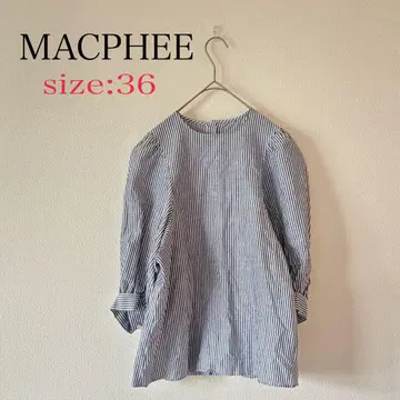 MACPHEE 맥피 코튼 린넨 개더 슬리브 풀오버 36