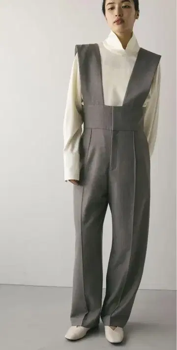 stylemixer 와이드 벨트 서스펜더 팬츠 그레이