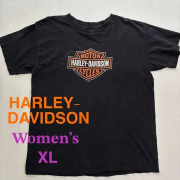 HARLEY-DAVIDSON 반팔 티셔츠 여성용 XL 블랙