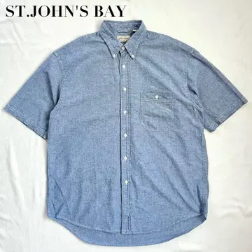진품 90년대 홍콩산 ST.JOHN'S BAY 반팔 샴브레이 셔츠 L