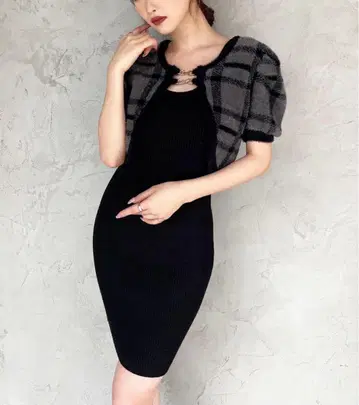 RESEXXY 샤기 앙상블 니트 원피스