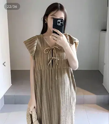 고베 레터스 전후 2way 플리츠 원피스 M