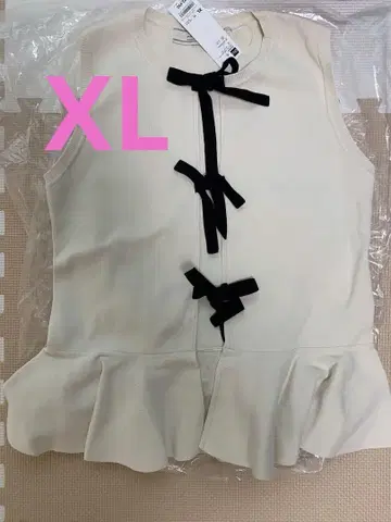 미사용 새상품 GU 프론트 리본 스웨터 XL