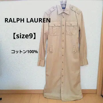 RALPH LAUREN 베이지 셔츠 원피스 긴팔 사이즈 9 코튼