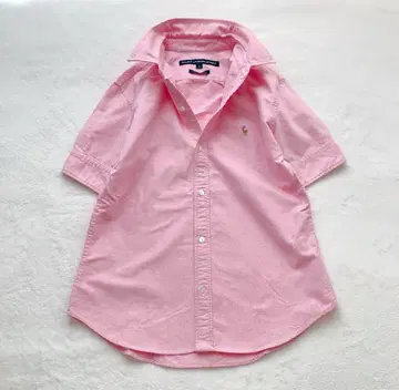 RALPH LAUREN 랄프 로렌 반팔 옥스퍼드 셔츠 핑크