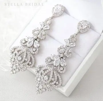 STELLA BRIDAL 크리스탈 롱 귀걸이