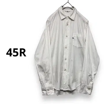 45R R 자수 블라우스 R 자수 셔츠 옥스퍼드 셔츠 화이트