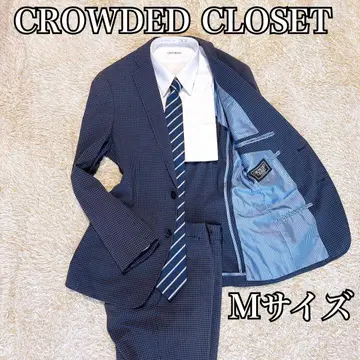 CROWDED CLOSET 하운드투스 체크 네이비 셋업 수트 M 사이즈
