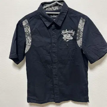 Subciety 반팔 워크 셔츠 S 블랙