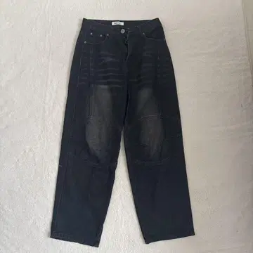 INDIO 블랙 와이드 데님 팬츠