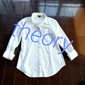 미사용품 띠어리 theory 고급 셔츠 블라우스 코튼 화이트 화이트 S