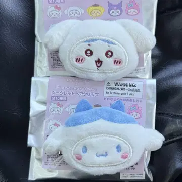 산리오 치이카와 (먼작귀) 시크릿 헤어 클립 하치와레 시나모롤