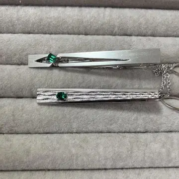 교세라 크레상베일 에메랄드? 넥타이핀 실버 은제