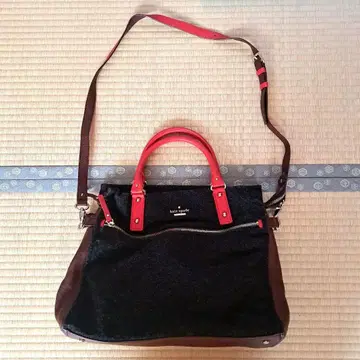 Kate Spade 2WAY 백 차콜 그레이/빨간색/브라운