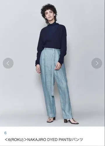 6(ROKU) NAKAJIRO DYED PANTS 블루