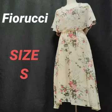 Fiorucci 꽃무늬 롱 원피스 플레어 핑크 오픈 숄더