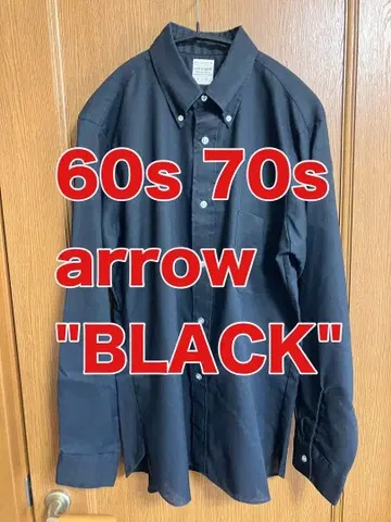 60년대 70년대 블랙 버튼다운 셔츠
