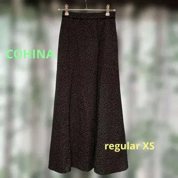 COHINA 랜덤 도트 내로우 스커트 레귤러 XS 블랙
