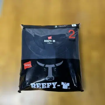 Hanes BEEFY-T 블랙 L 사이즈 2장 세트