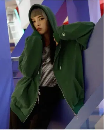 G.O.C. 그린 풀 집업 후드티 L 사이즈