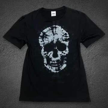 명작 자라 emo skull print T-shirt 스컬 Y2K