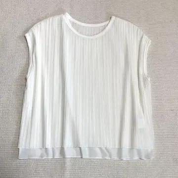 보르지 플리츠 블라우스 프렌치 슬리브 세탁 가능 S 투모로우랜드